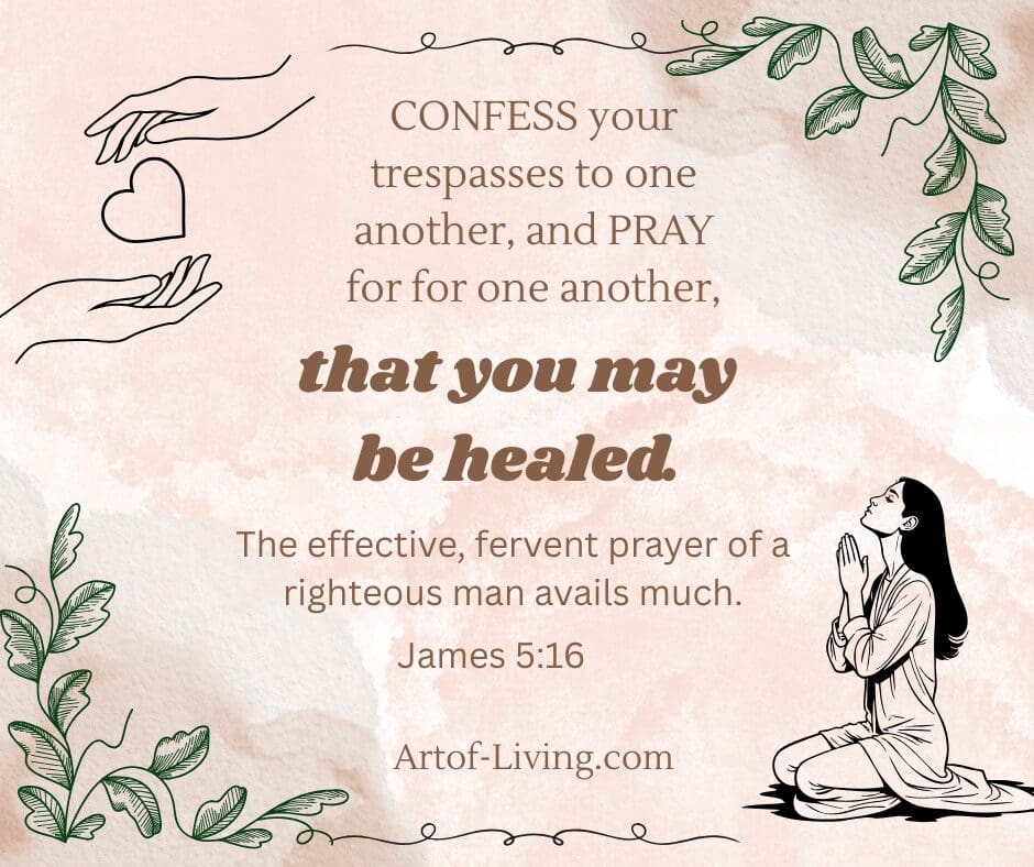 Praying woman with Bible verse about healing
