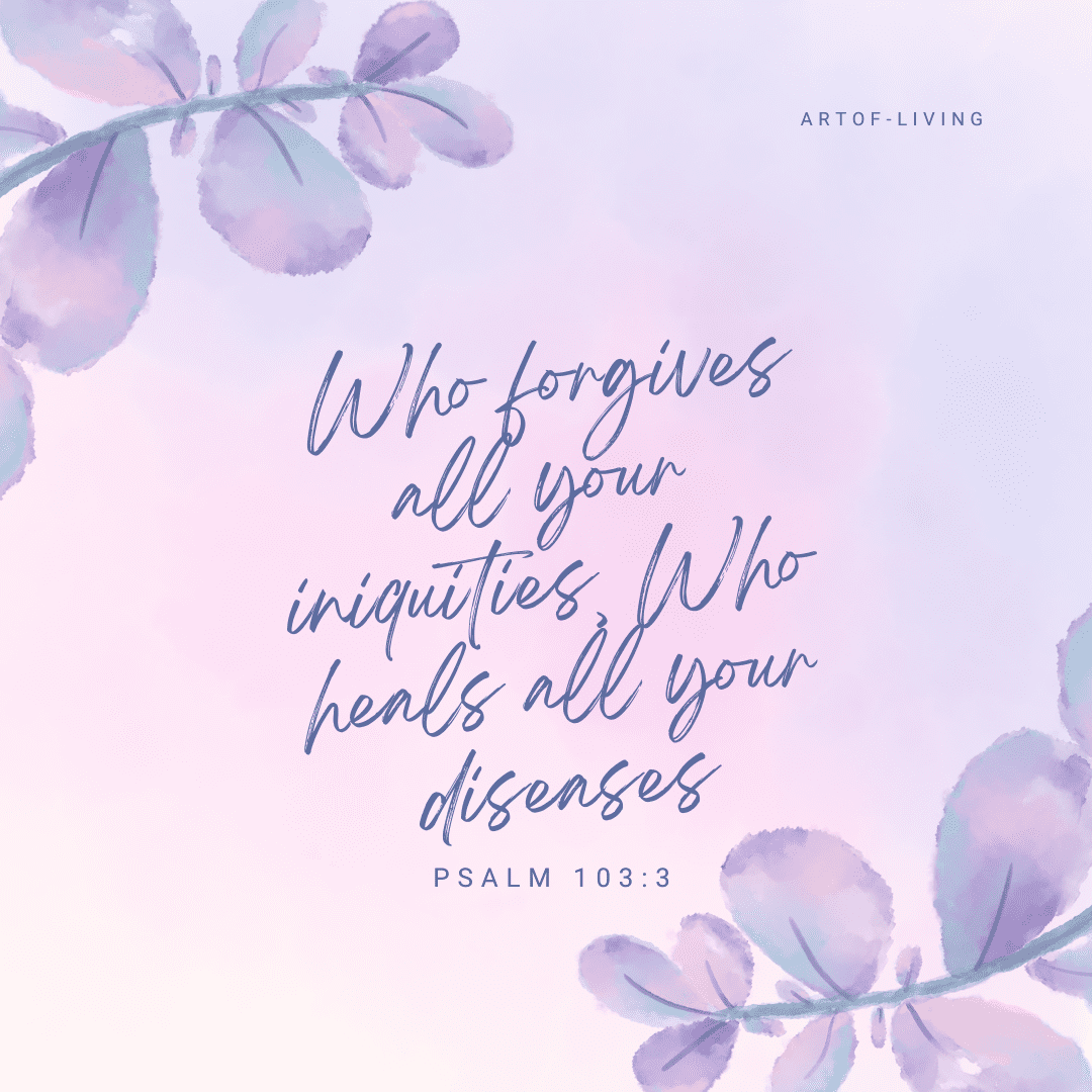 Hand-lettered Psalm 103:3 on pastel florals
