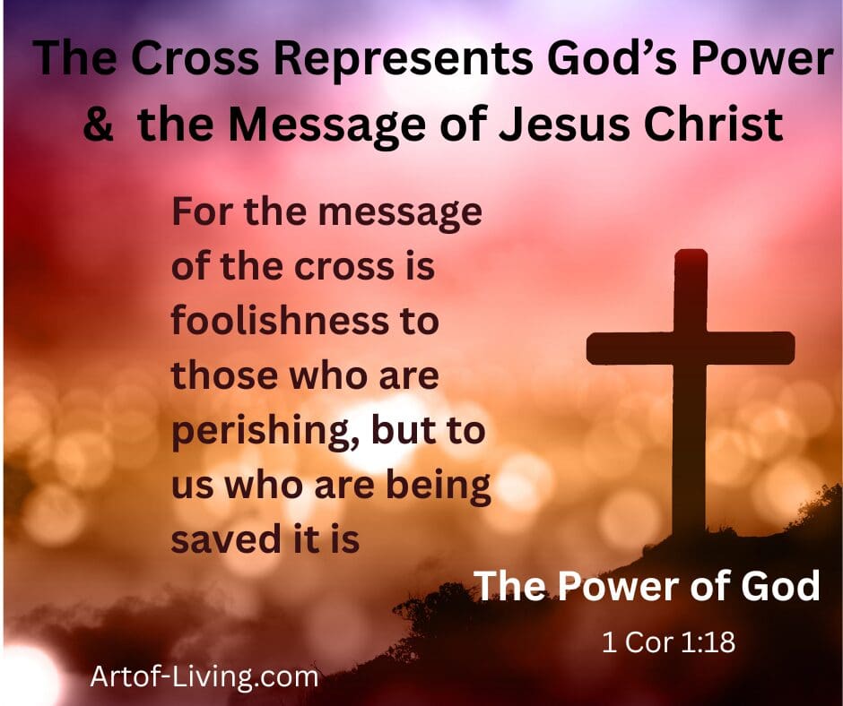 Cross silhouette with Bible verse text